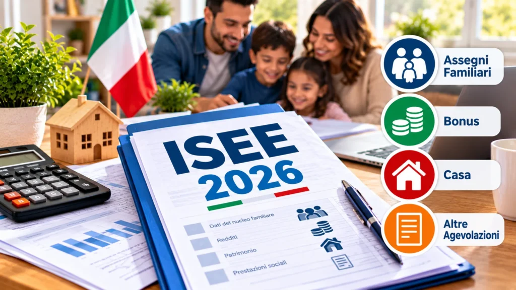 صورة توضيحية حول شهادة ISEE 2026 والمساعدات الاجتماعية في إيطاليا
