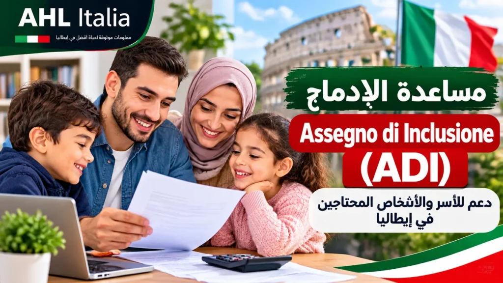 صورة توضيحية لأسرة في إيطاليا عن مساعدة الإدماج Assegno di Inclusione ADI وشروط الاستفادة