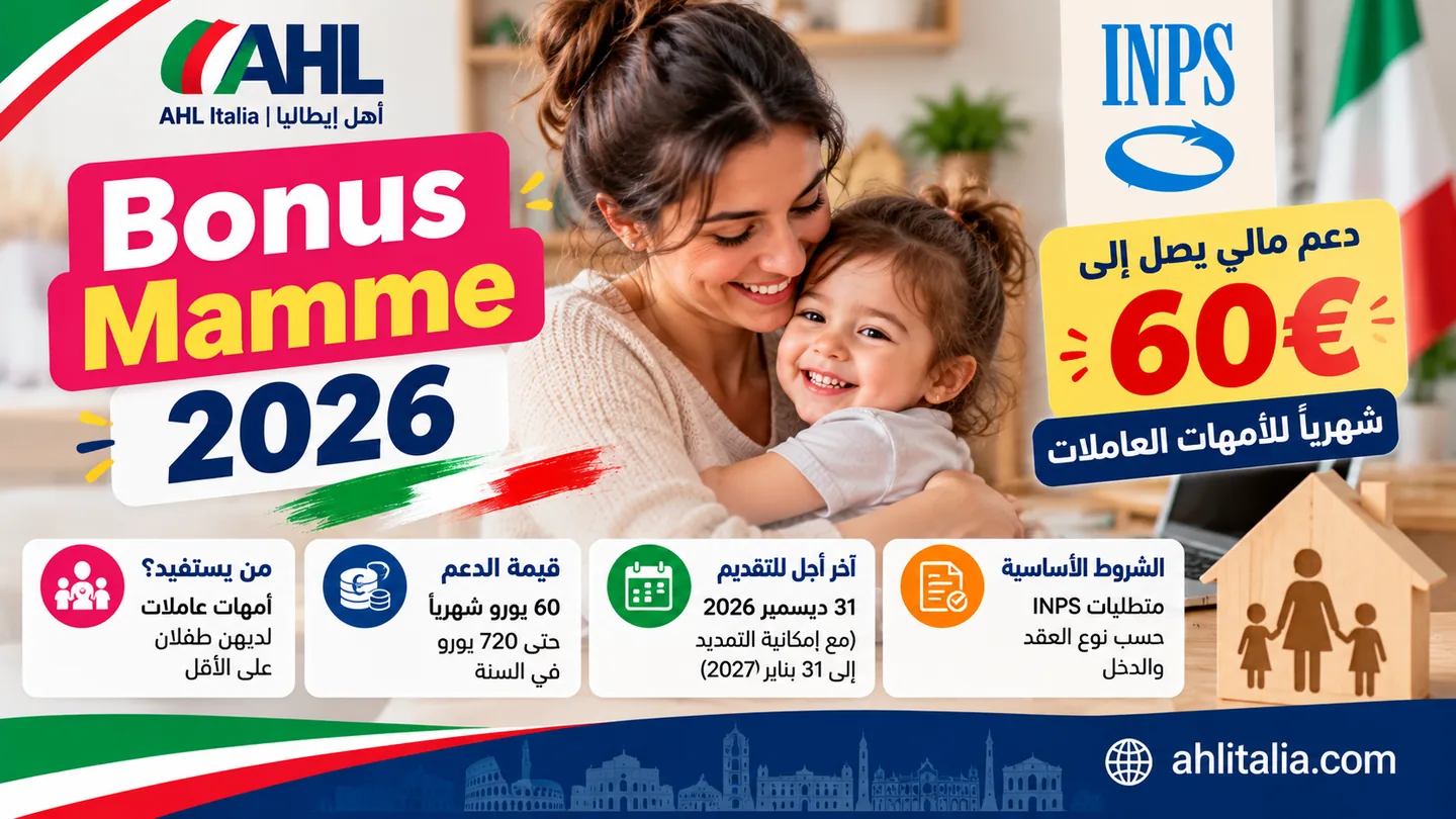 Bonus Mamme 2026: طلب 60 يورو شهرياً للأمهات العاملات في إيطاليا