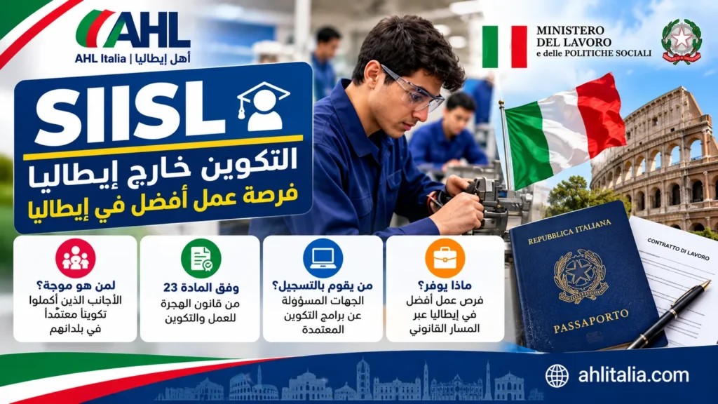 صورة توضيحية لمتدرب مهني عن نظام SIISL للتكوين خارج إيطاليا وفق المادة 23 وفرص العمل